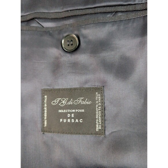 DE Fursac Wool Blazer Men's Size 48 Charcoal Single-Breasted Notch Lapel Jacket - Picture 11 of 11